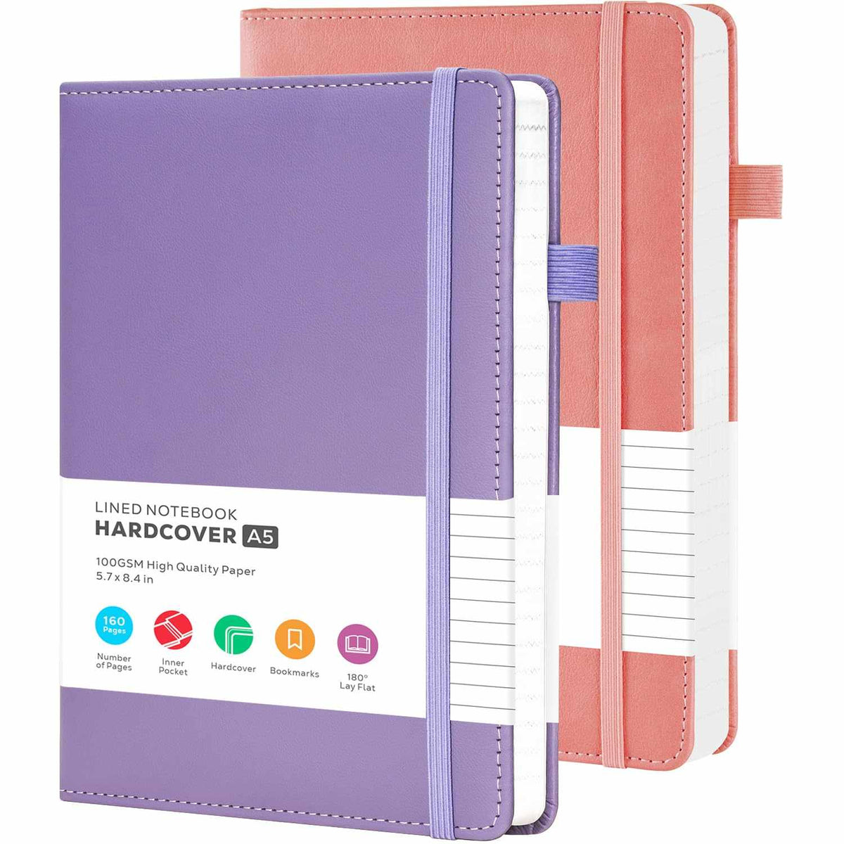 WELLTH HOUSE A5 Leather Hardcover Journal Notebook - Wellth House