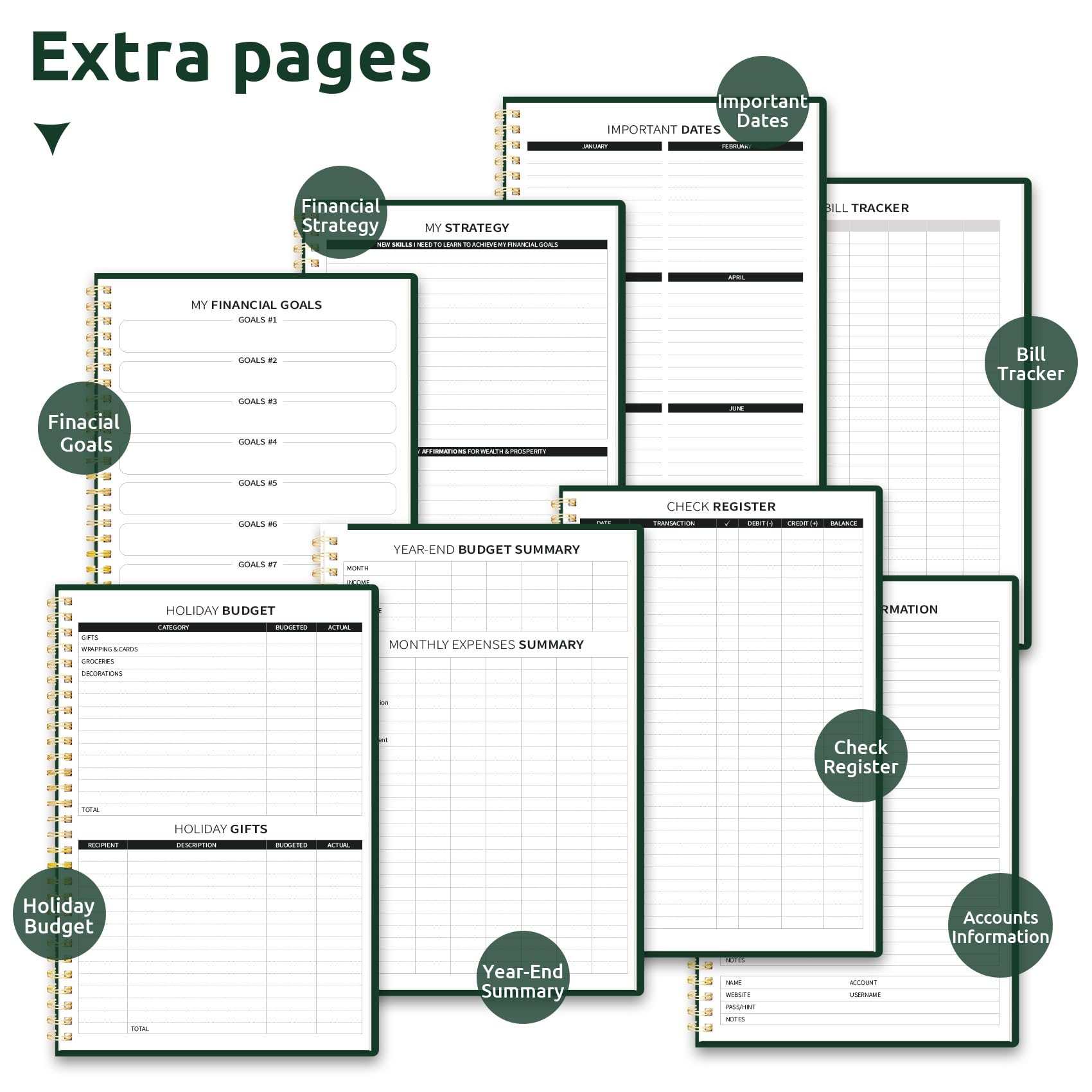 Budget Planner - Monthly Budget Book with Expense Tracker Notebook, Undated Bill Organizer & Finance Planner to Take Control of Your Money, Account Book to Manage Your Finances-Black