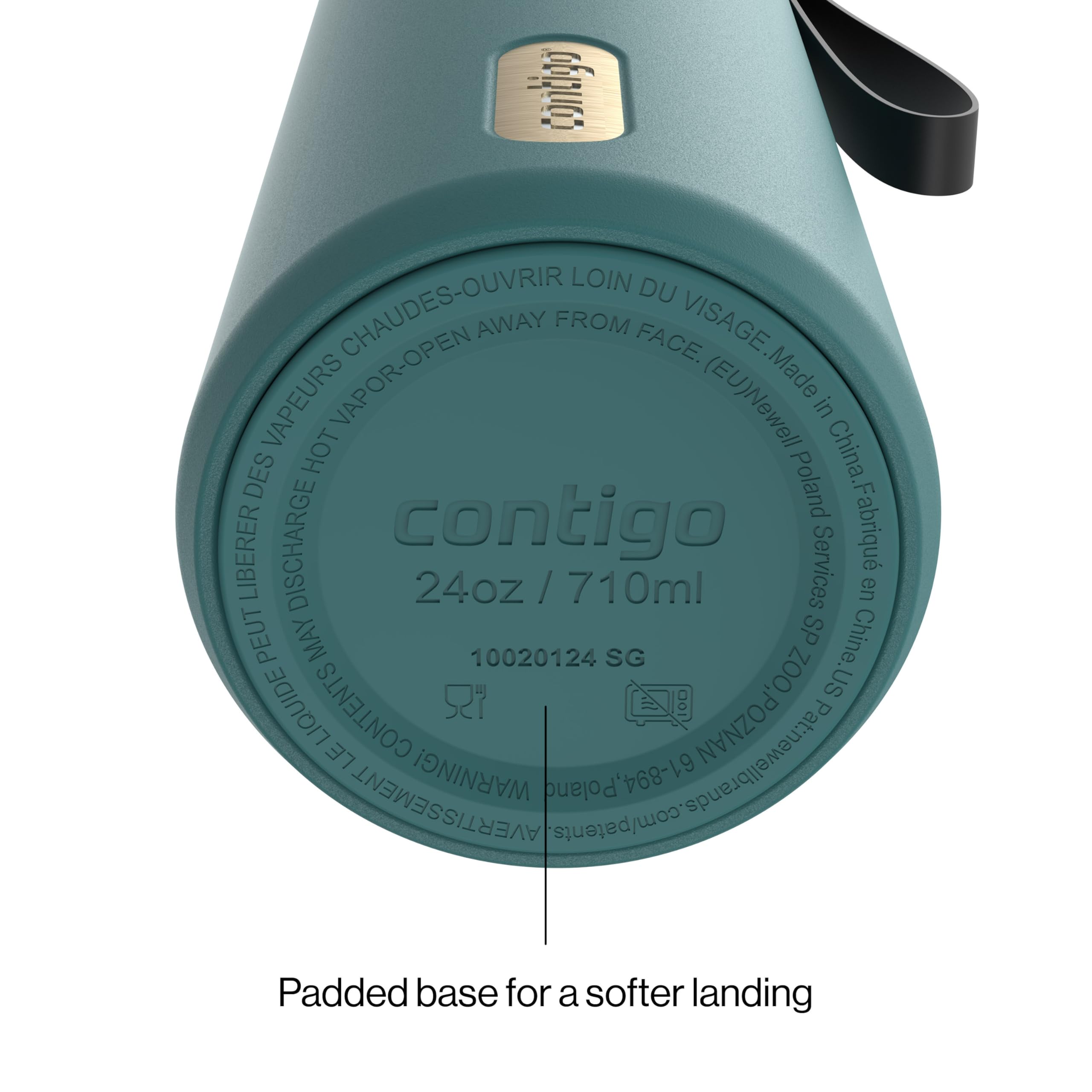 Contigo DualSip 24 oz Stainless Steel Vacuum-Insulated Water Bottle with Carry Strap & 2-in-1 Leakproof Lid (Straw or Spout), BPA-Free & Lead-Free, Dishwasher Safe