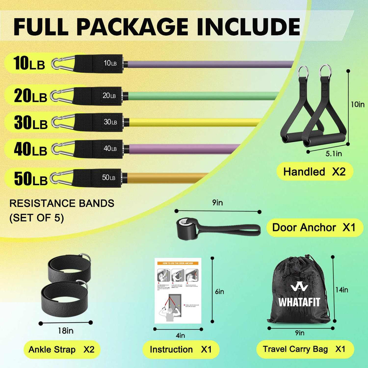 WELLTH HOUSE Resistance Bands with Handles Set - Wellth House