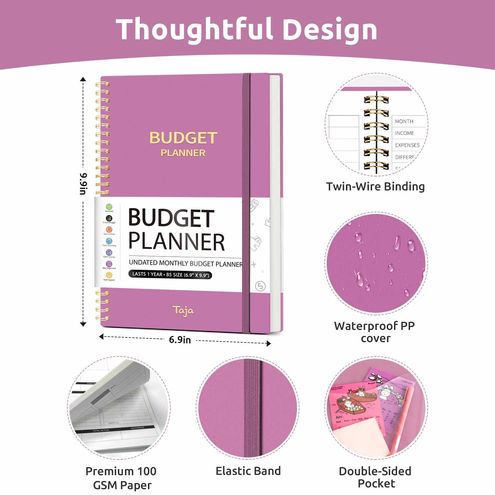 WELLTH HOUSE Budget Planner Expense Tracker Book - Wellth House