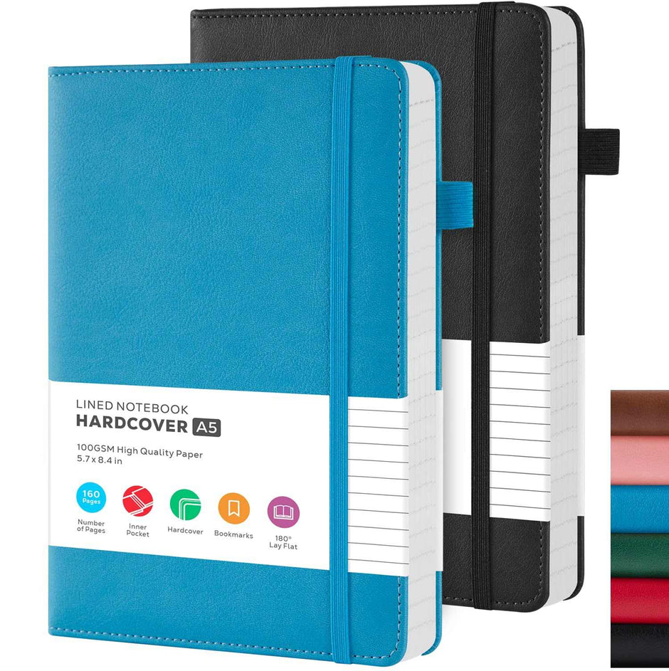 WELLTH HOUSE A5 Leather Hardcover Journal Notebook - Wellth House