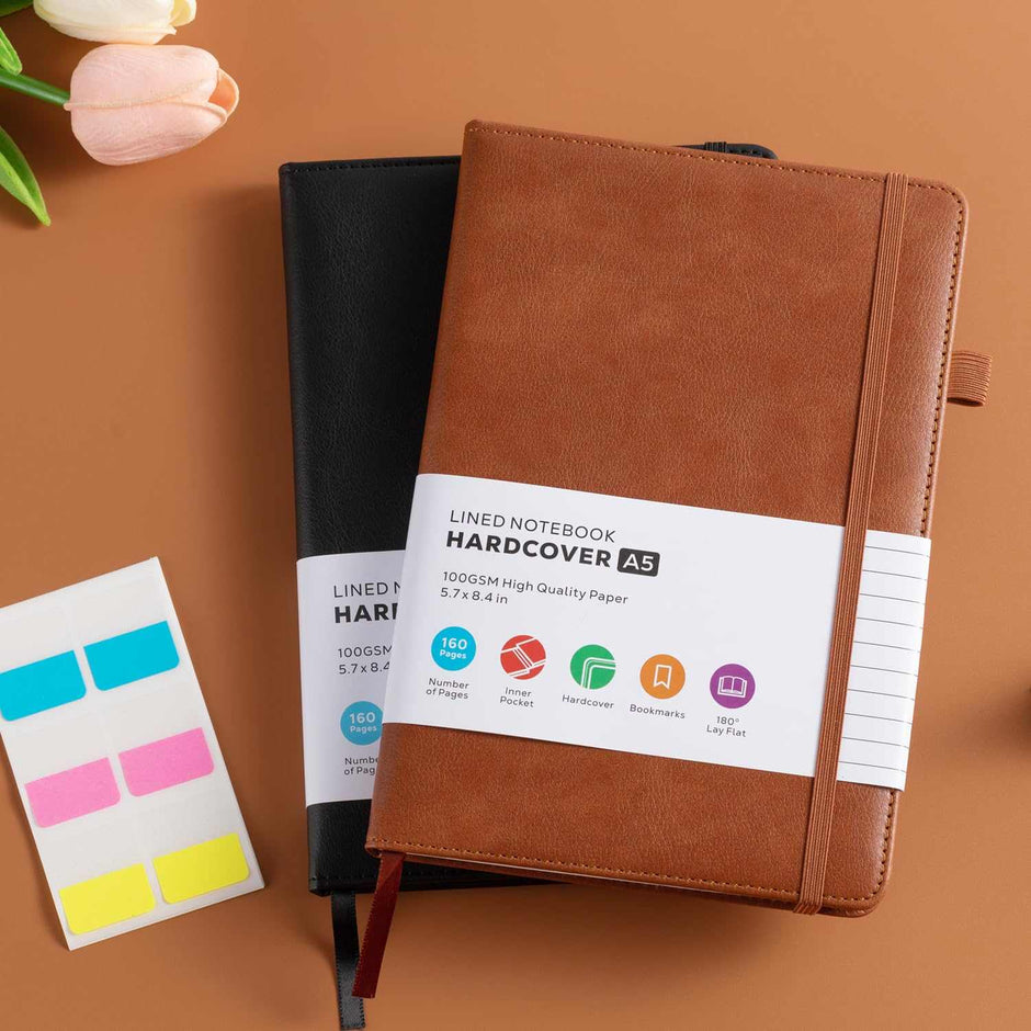 WELLTH HOUSE A5 Leather Hardcover Journal Notebook - Wellth House
