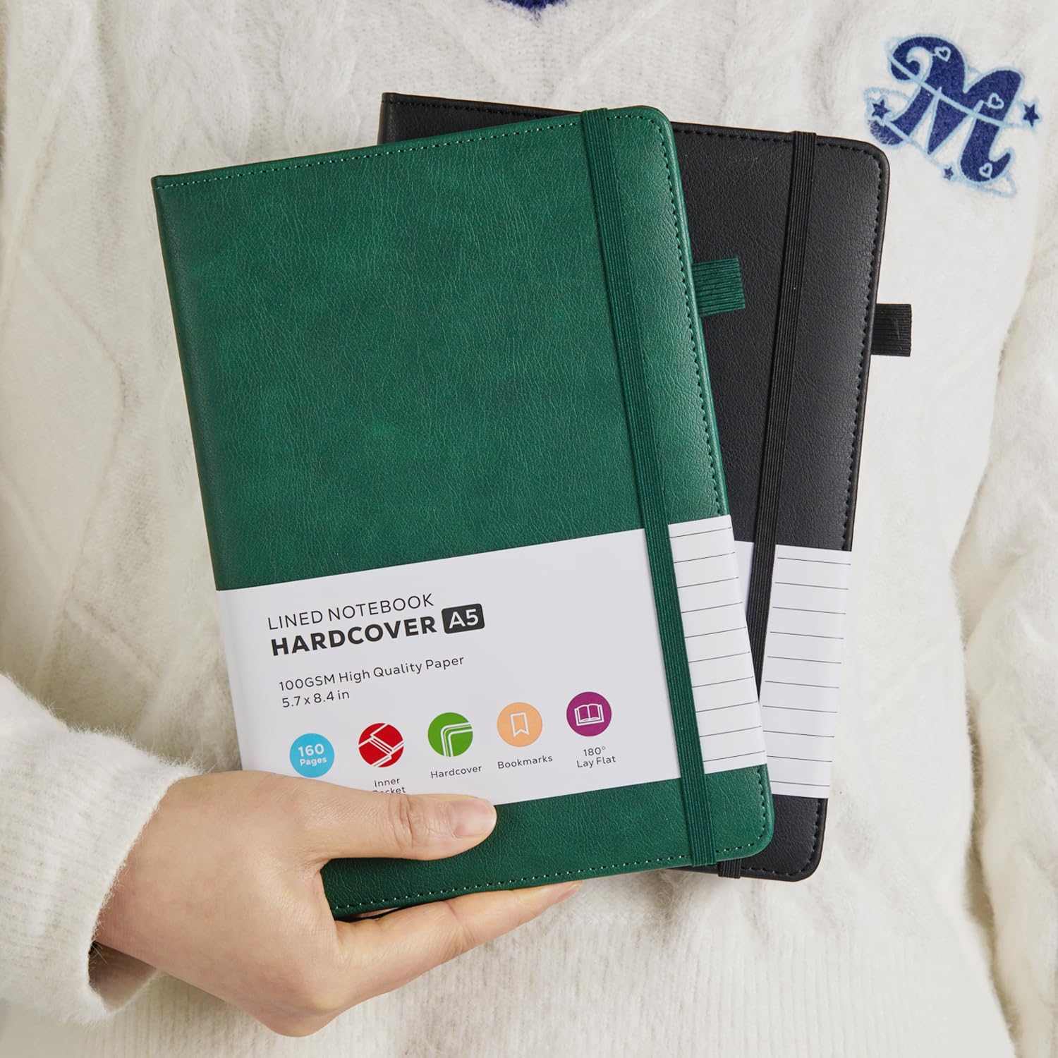 WELLTH HOUSE A5 Leather Hardcover Journal Notebook - Wellth House
