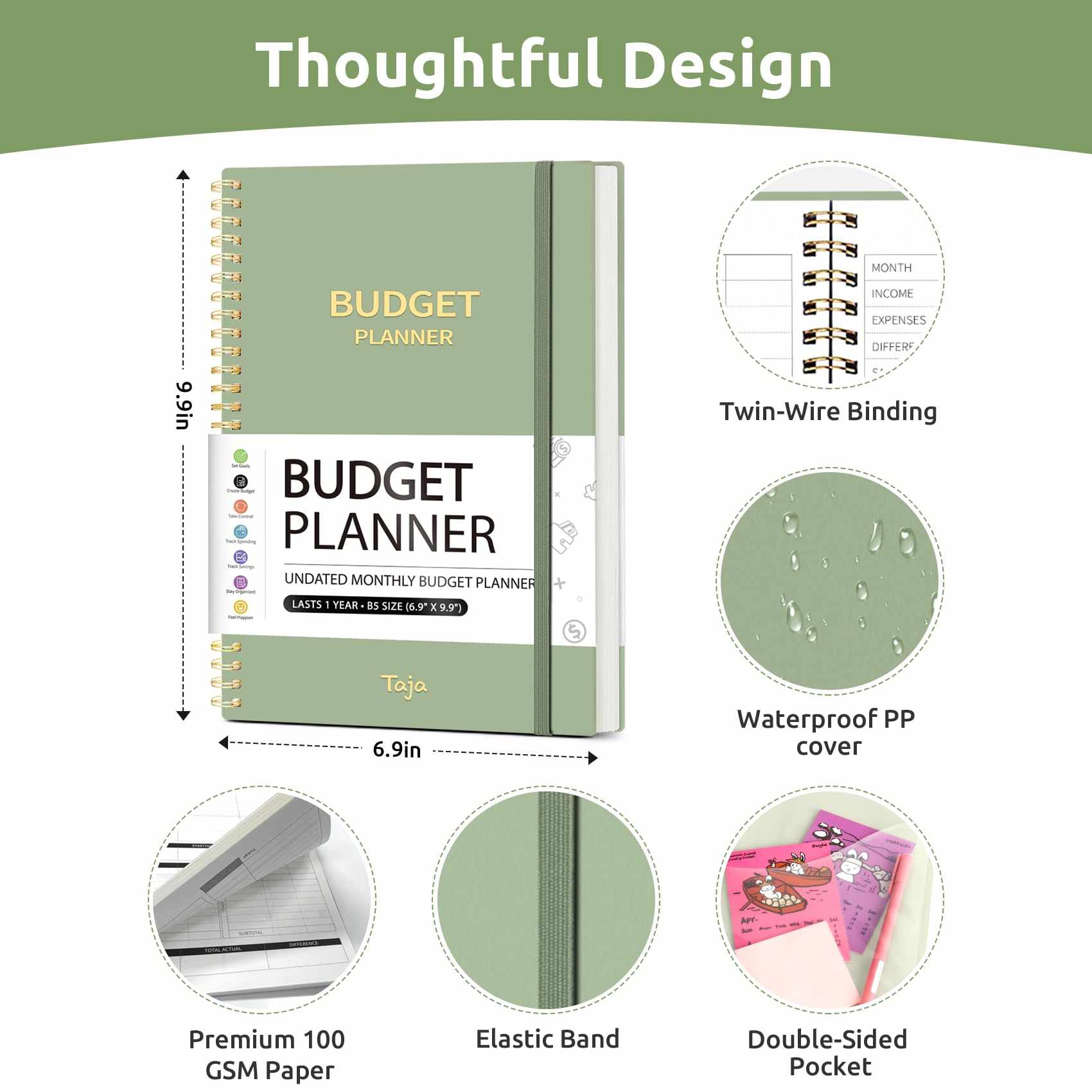 WELLTH HOUSE Budget Planner Expense Tracker Book - Wellth House