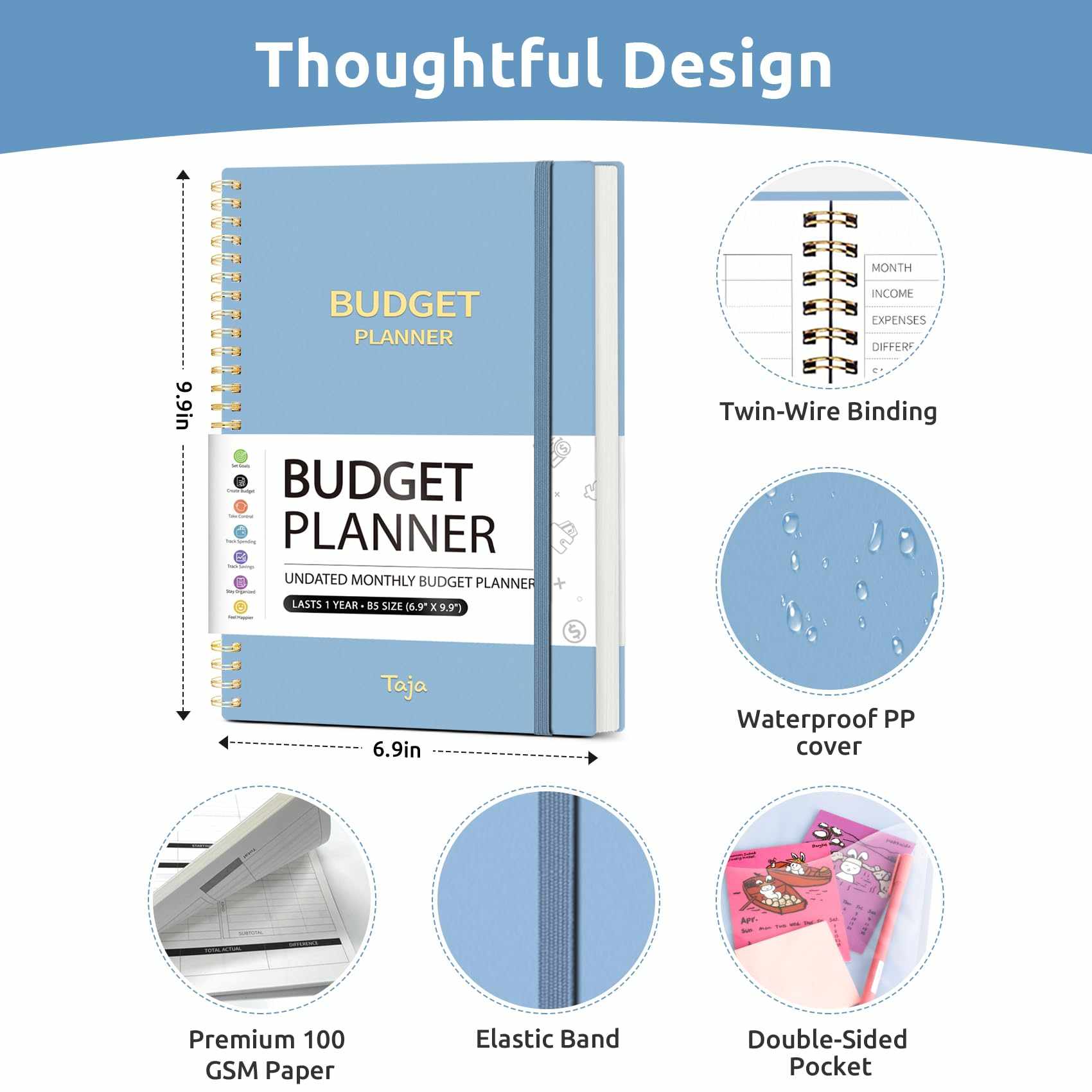WELLTH HOUSE Budget Planner Expense Tracker Book - Wellth House