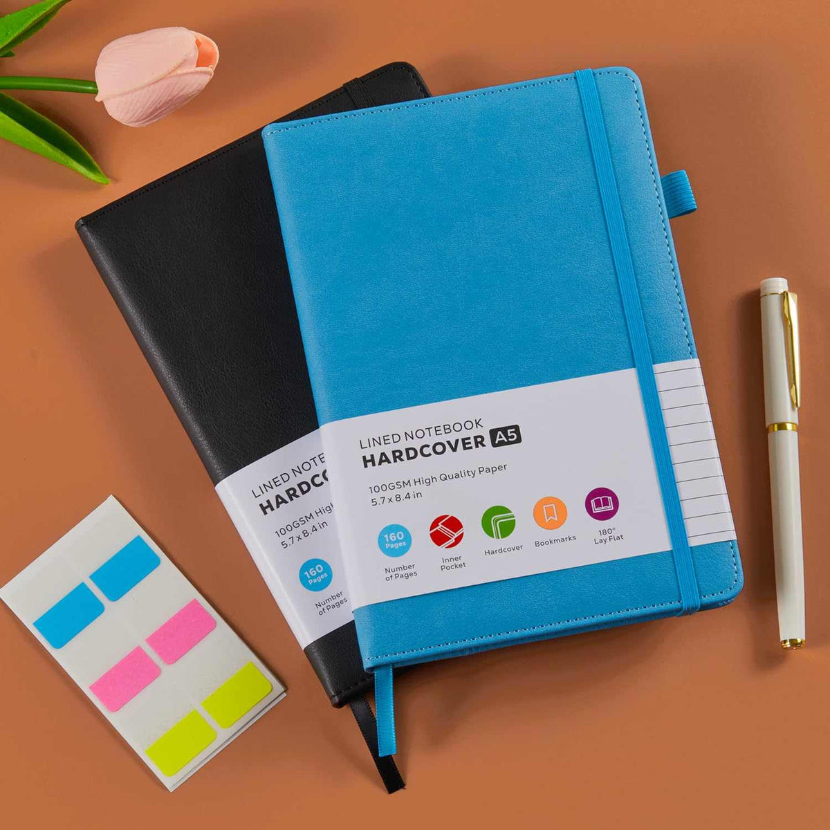 WELLTH HOUSE A5 Leather Hardcover Journal Notebook - Wellth House