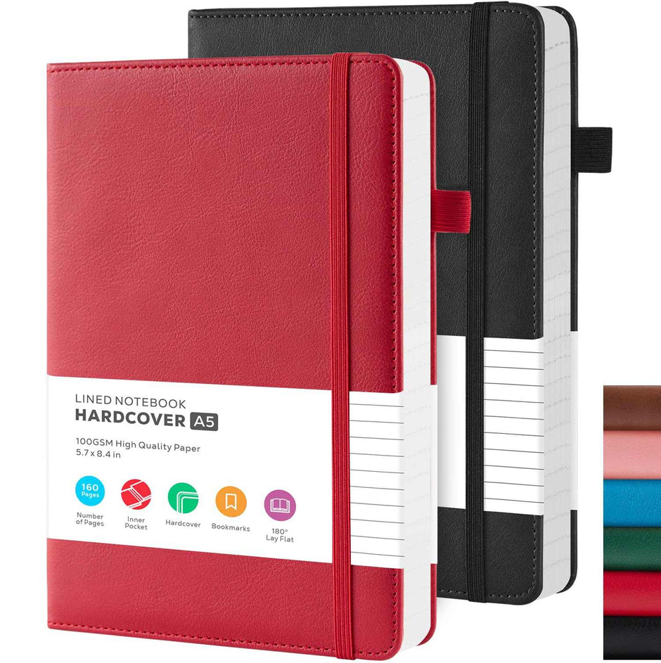 WELLTH HOUSE A5 Leather Hardcover Journal Notebook - Wellth House
