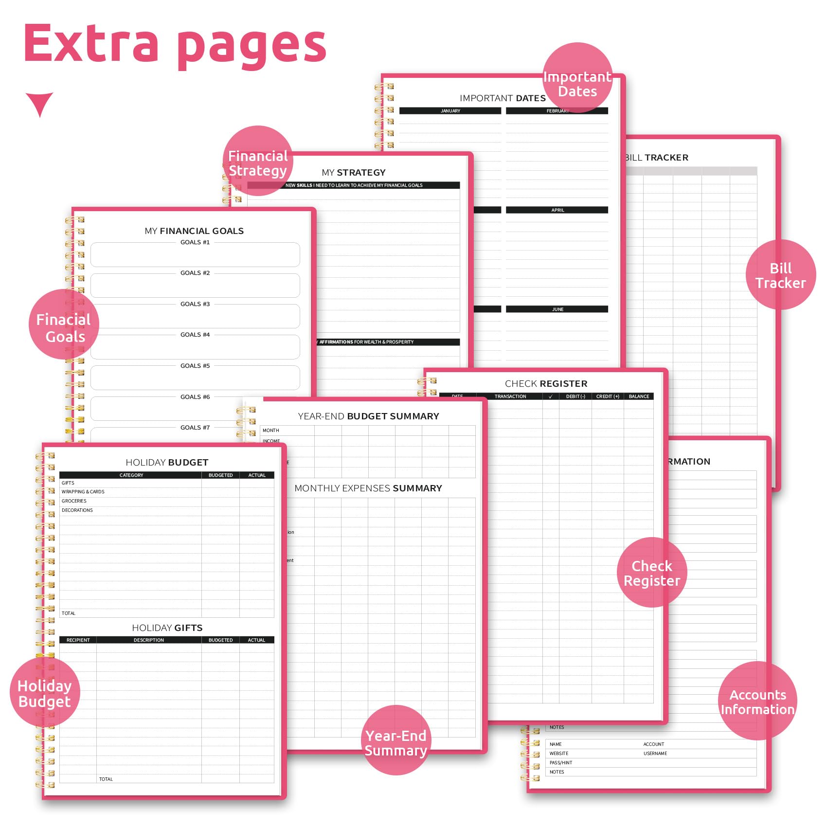 Budget Planner - Monthly Budget Book with Expense Tracker Notebook, Undated Bill Organizer & Finance Planner to Take Control of Your Money, Account Book to Manage Your Finances-Black