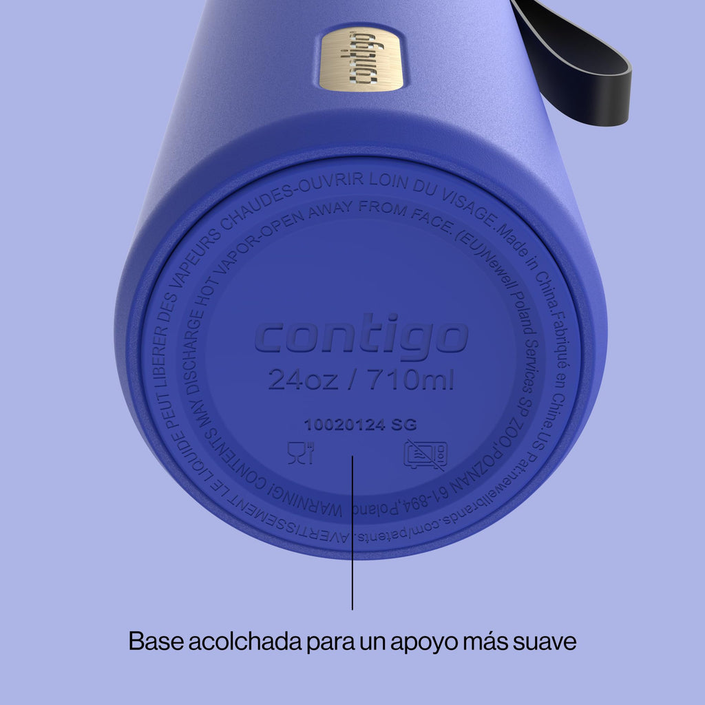 Contigo DualSip 24 oz Stainless Steel Vacuum-Insulated Water Bottle with Carry Strap & 2-in-1 Leakproof Lid (Straw or Spout), BPA-Free & Lead-Free, Dishwasher Safe