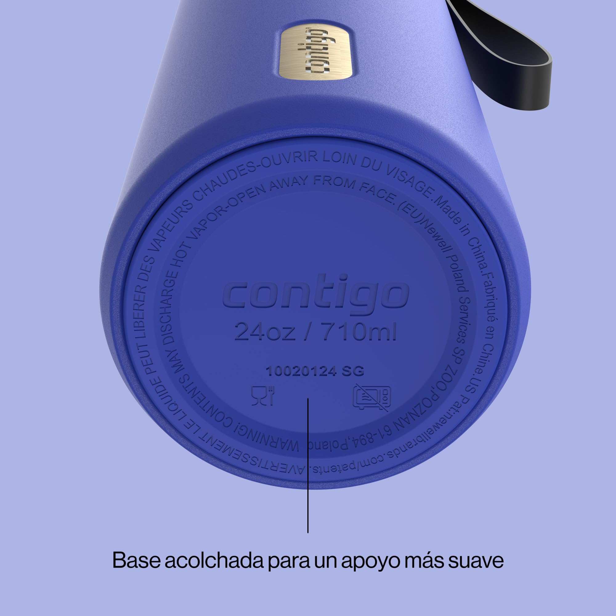 Contigo DualSip 24 oz Stainless Steel Vacuum-Insulated Water Bottle with Carry Strap & 2-in-1 Leakproof Lid (Straw or Spout), BPA-Free & Lead-Free, Dishwasher Safe