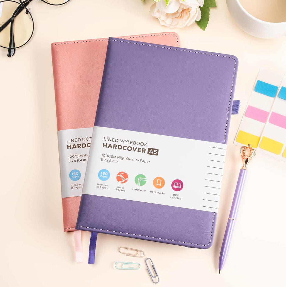 WELLTH HOUSE A5 Leather Hardcover Journal Notebook - Wellth House