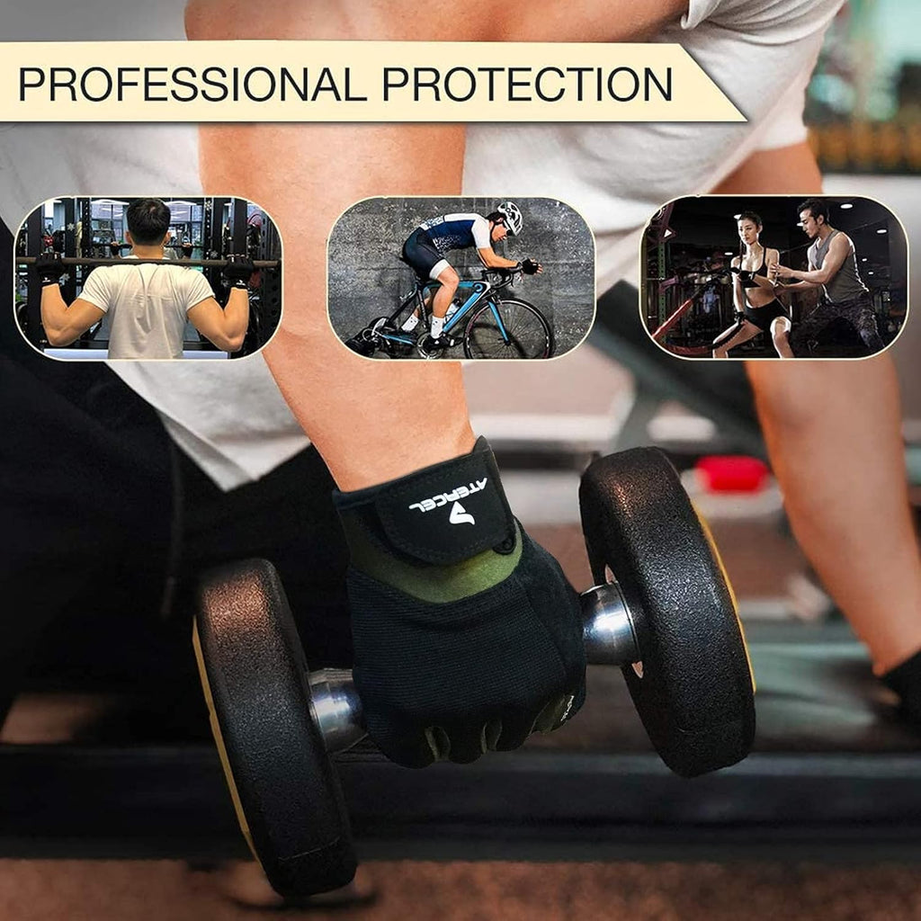 ATERCEL Workout Gloves for Men and Women, Exercise Gloves for Weight Lifting, Cycling, Gym, Training, Breathable and Snug fit