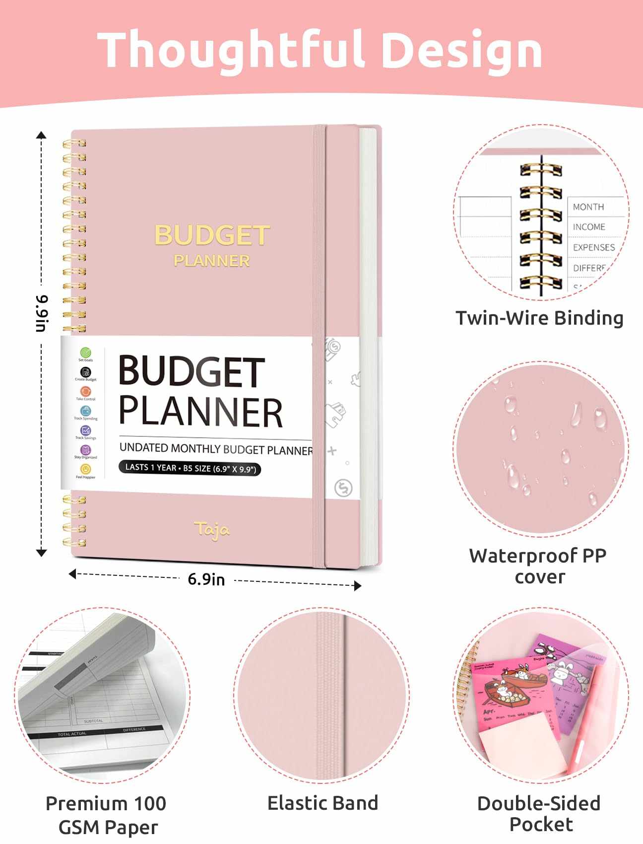 WELLTH HOUSE Budget Planner Expense Tracker Book - Wellth House