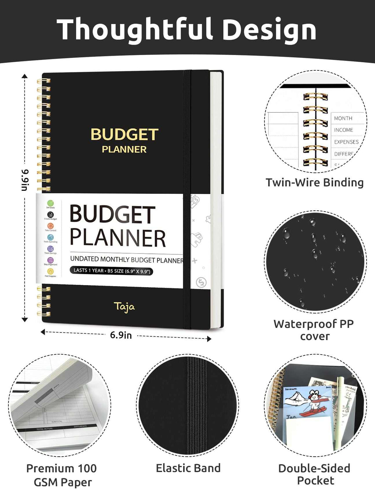 WELLTH HOUSE Budget Planner Expense Tracker Book - Wellth House