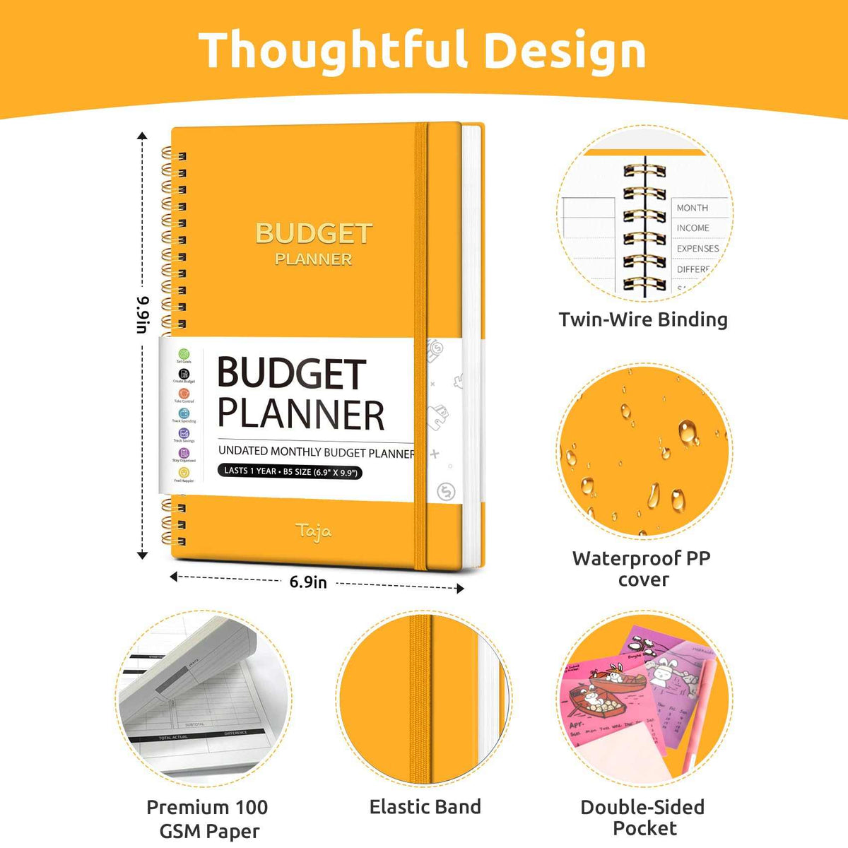 WELLTH HOUSE Budget Planner Expense Tracker Book - Wellth House