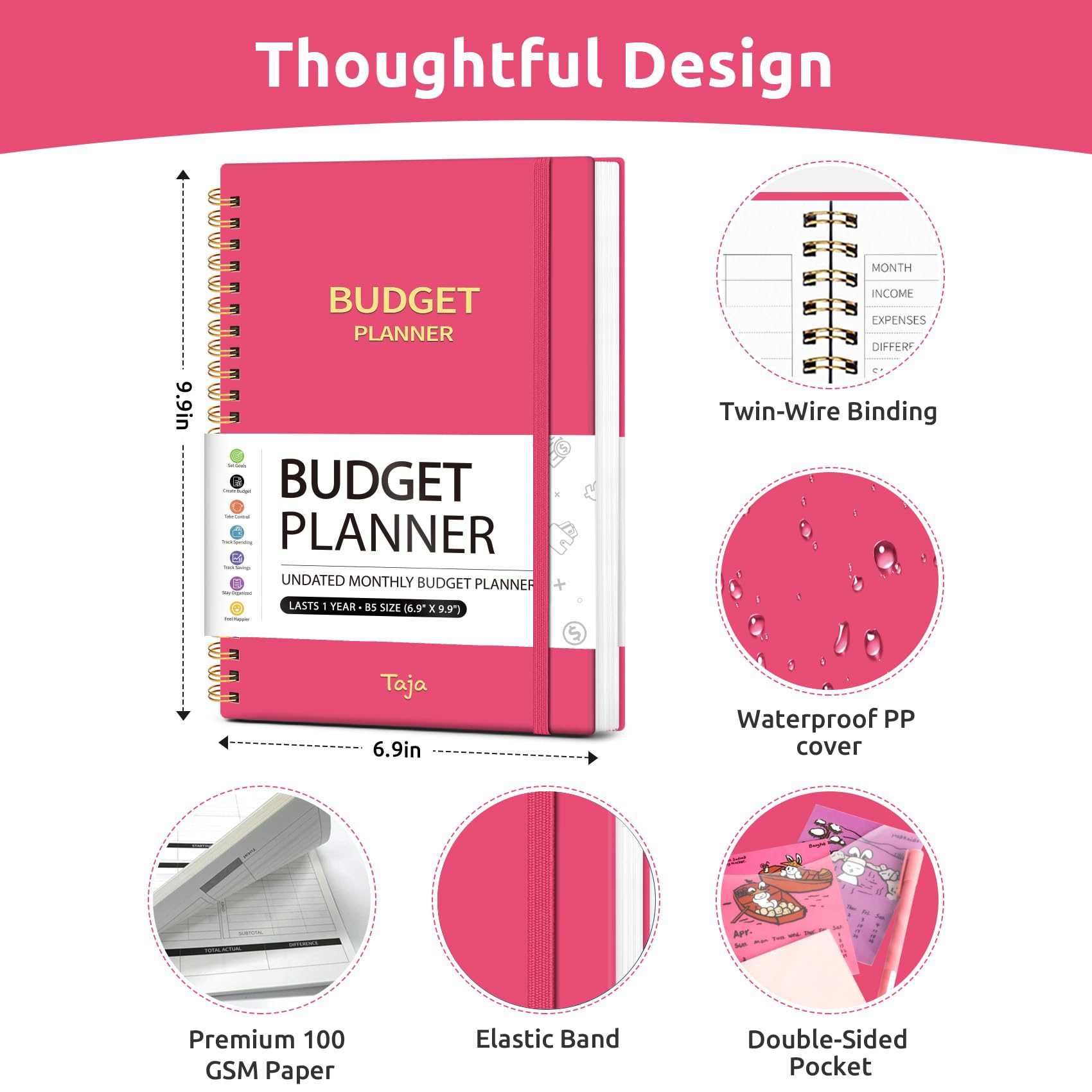 WELLTH HOUSE Budget Planner Expense Tracker Book - Wellth House
