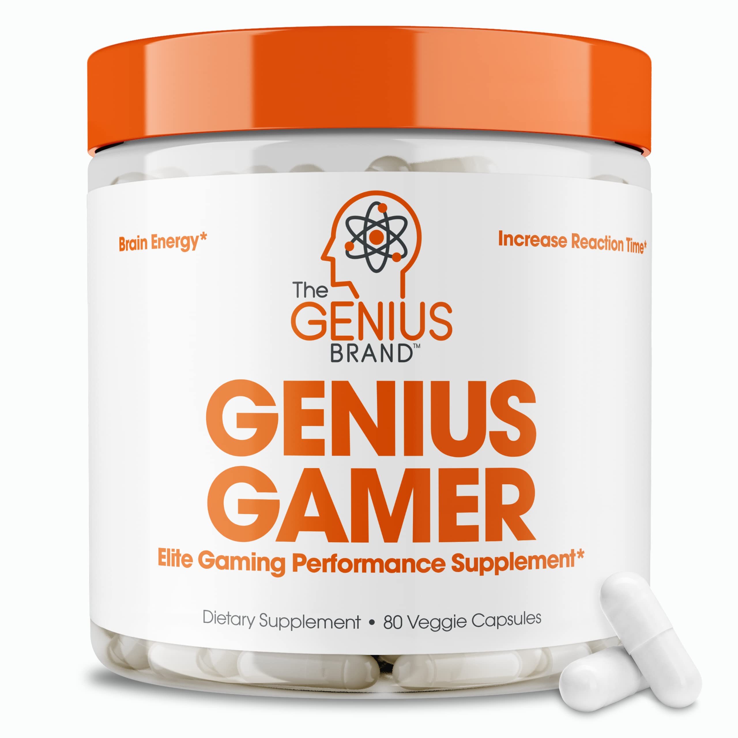 Genius Gamer Gaming Focus Supplement 80 Pills - Elite Nootropic Brain and Mental Clarity Booster
