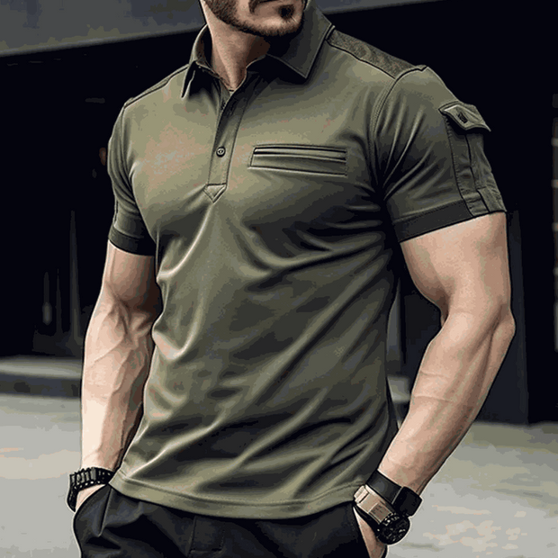 WELLTH HOUSE Men's Muscle Exercise Polo Shirt - Wellth House