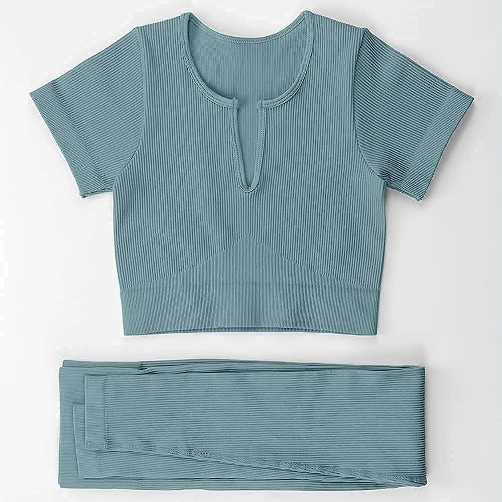 WELLTH HOUSE Women's Ribbed Yoga Outfit Set - Wellth House
