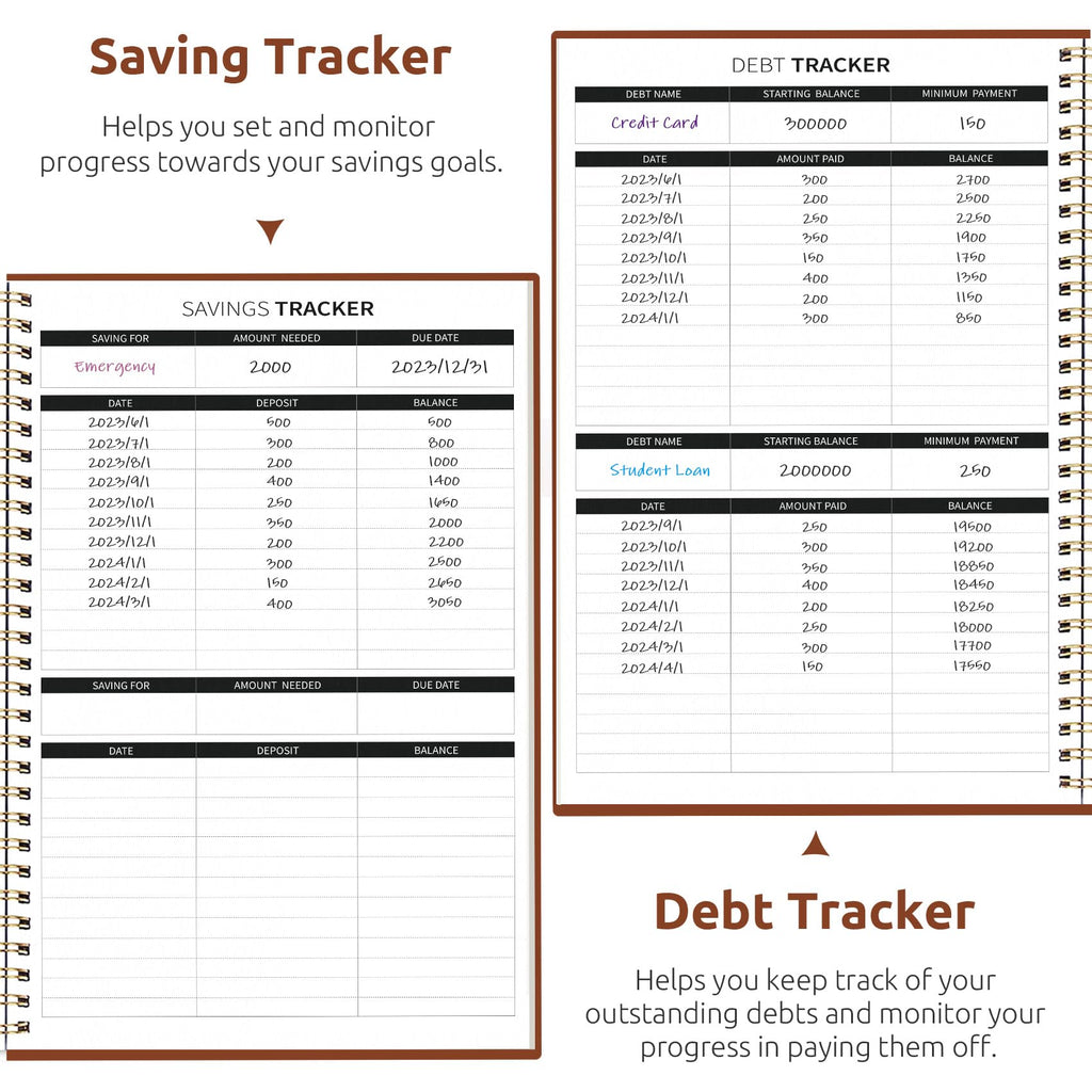 Budget Planner - Monthly Budget Book with Expense Tracker Notebook, Undated Bill Organizer & Finance Planner to Take Control of Your Money, Account Book to Manage Your Finances-Black