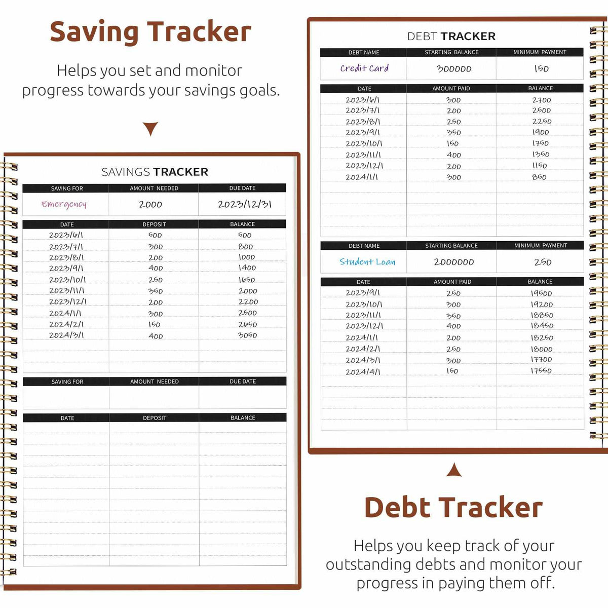 WELLTH HOUSE Budget Planner Expense Tracker Book - Wellth House