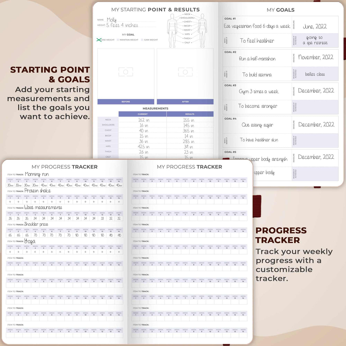 WELLTH HOUSE Fitness & Food Journal Planner - Wellth House