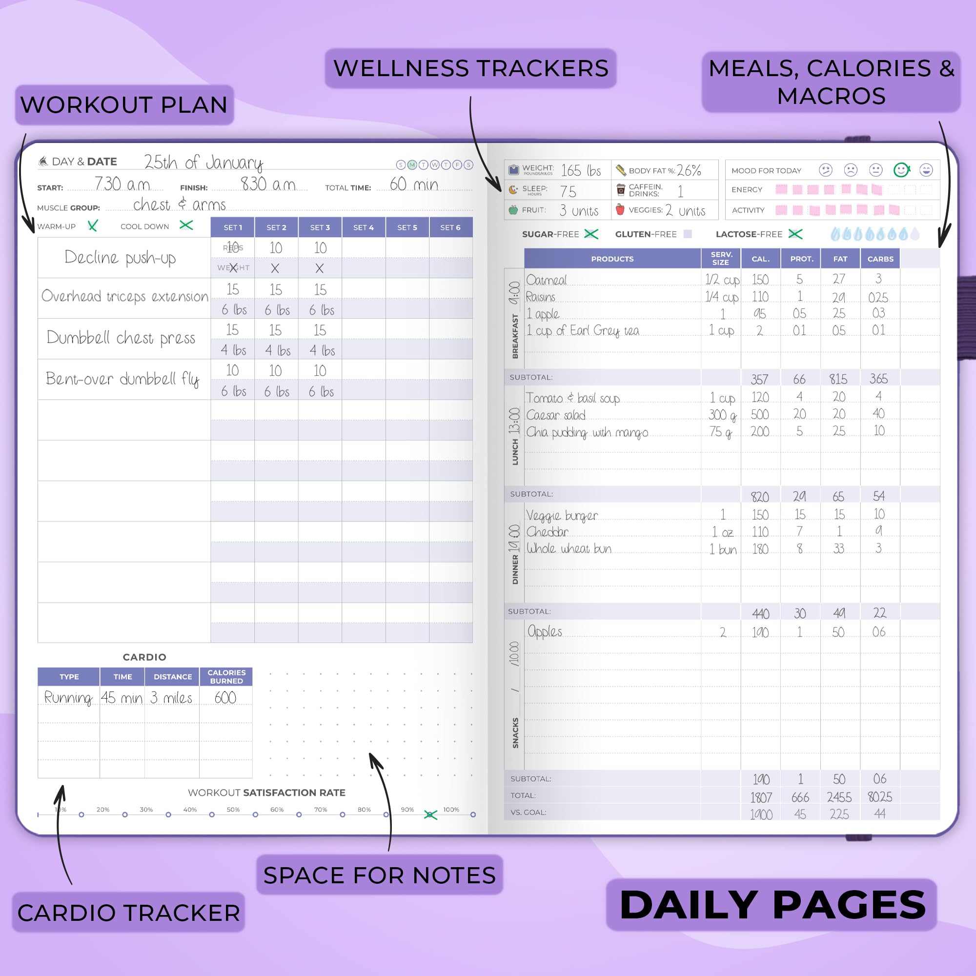 WELLTH HOUSE Fitness & Food Journal Planner - Wellth House