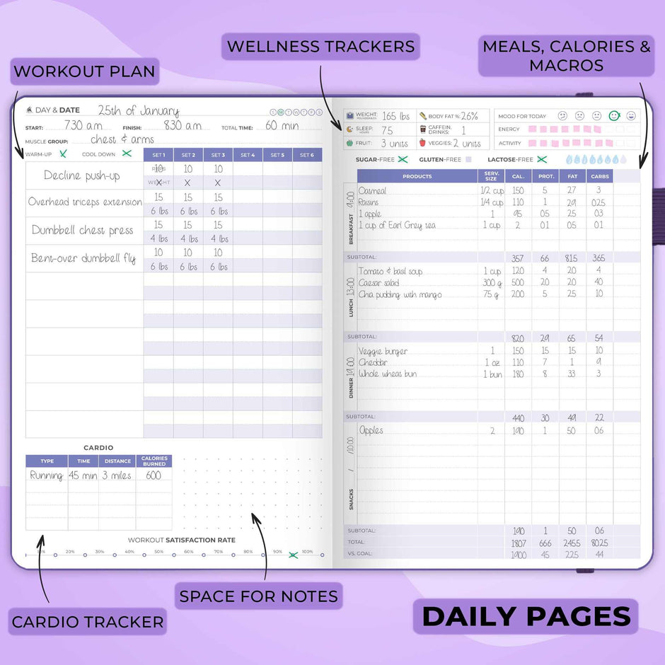 WELLTH HOUSE Fitness & Food Journal Planner - Wellth House