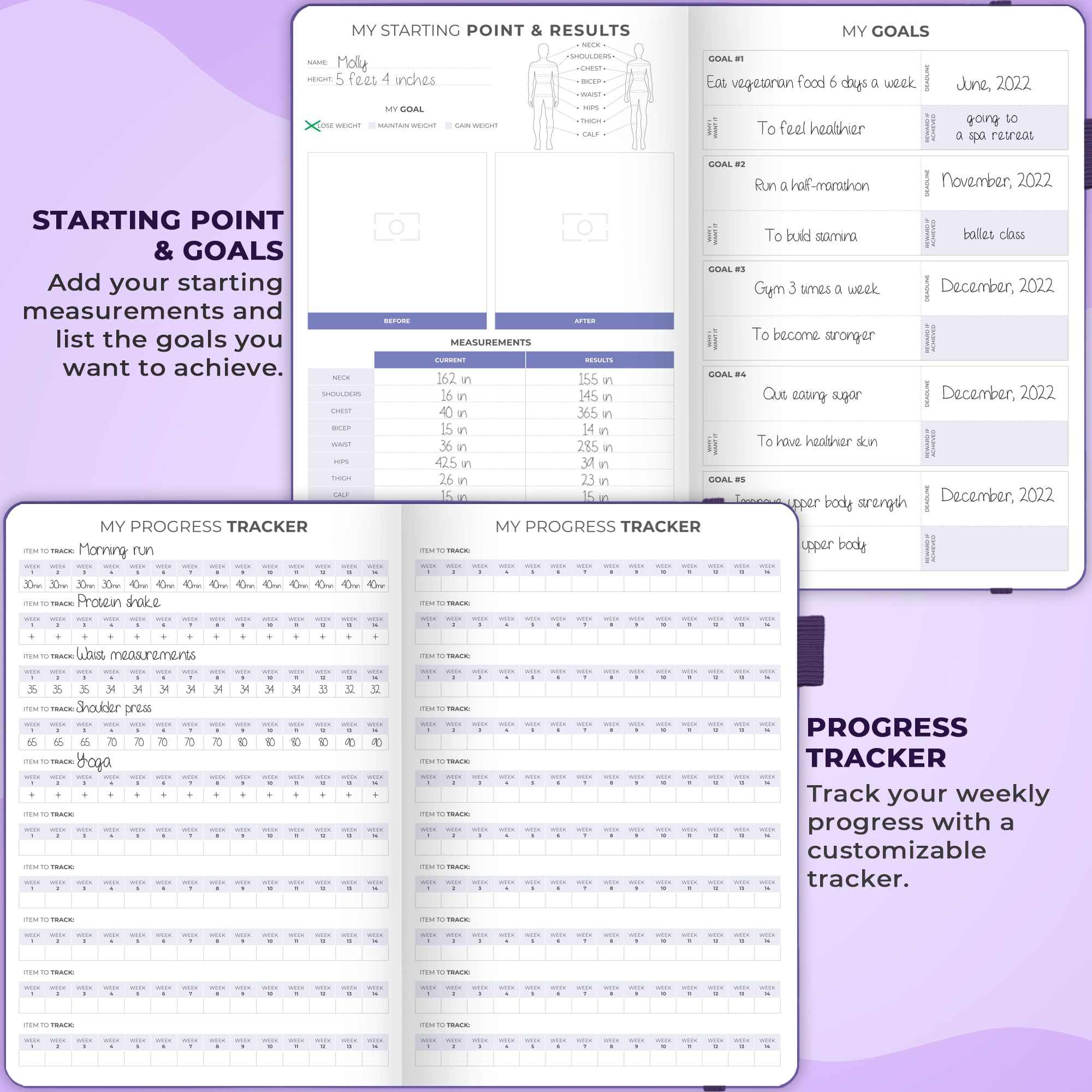 WELLTH HOUSE Fitness & Food Journal Planner - Wellth House