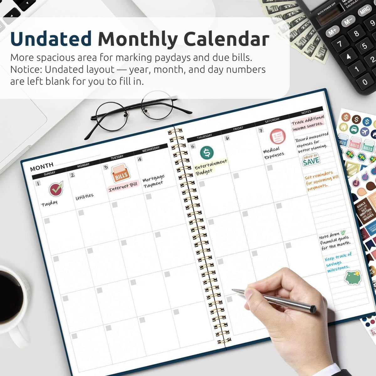 WELLTH HOUSE Budget Planner Expense Tracker Book - Wellth House