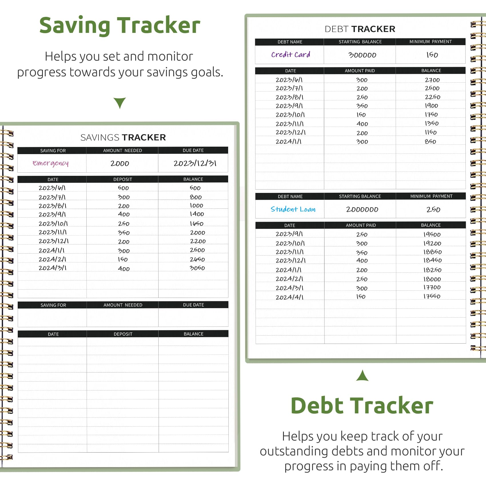 Budget Planner - Monthly Budget Book with Expense Tracker Notebook, Undated Bill Organizer & Finance Planner to Take Control of Your Money, Account Book to Manage Your Finances-Black