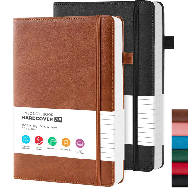 WELLTH HOUSE A5 Leather Hardcover Journal Notebook - Wellth House