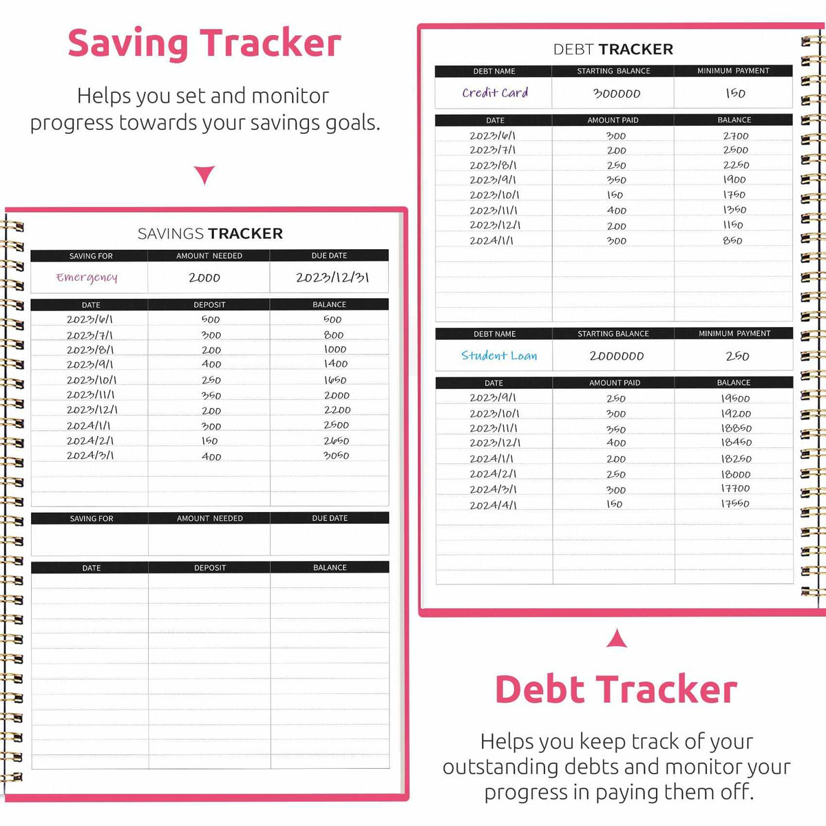 WELLTH HOUSE Budget Planner Expense Tracker Book - Wellth House
