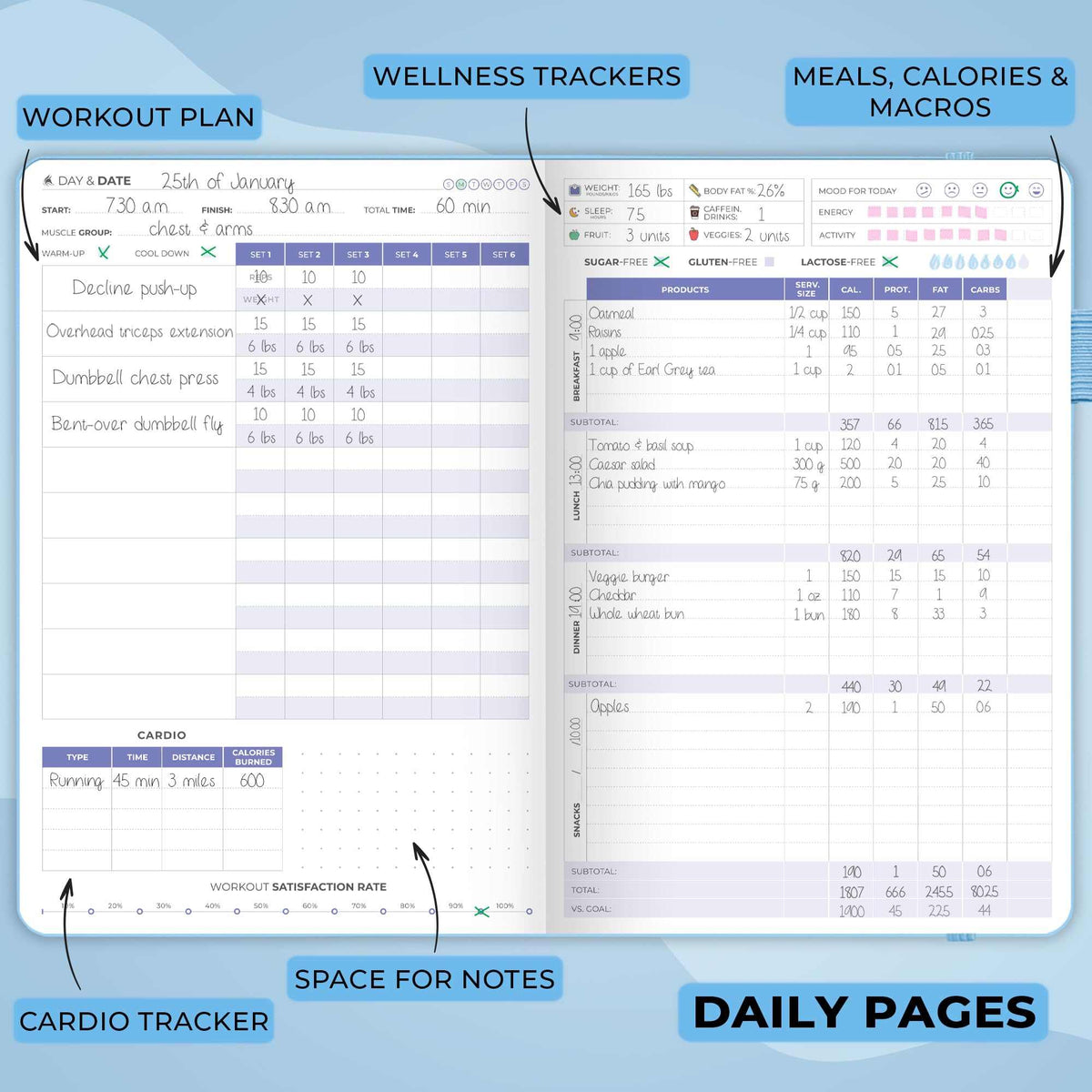 WELLTH HOUSE Fitness & Food Journal Planner - Wellth House