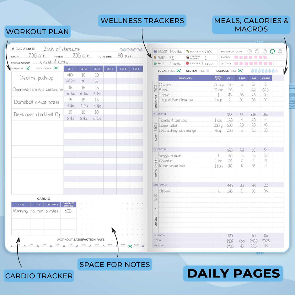 WELLTH HOUSE Fitness & Food Journal Planner - Wellth House