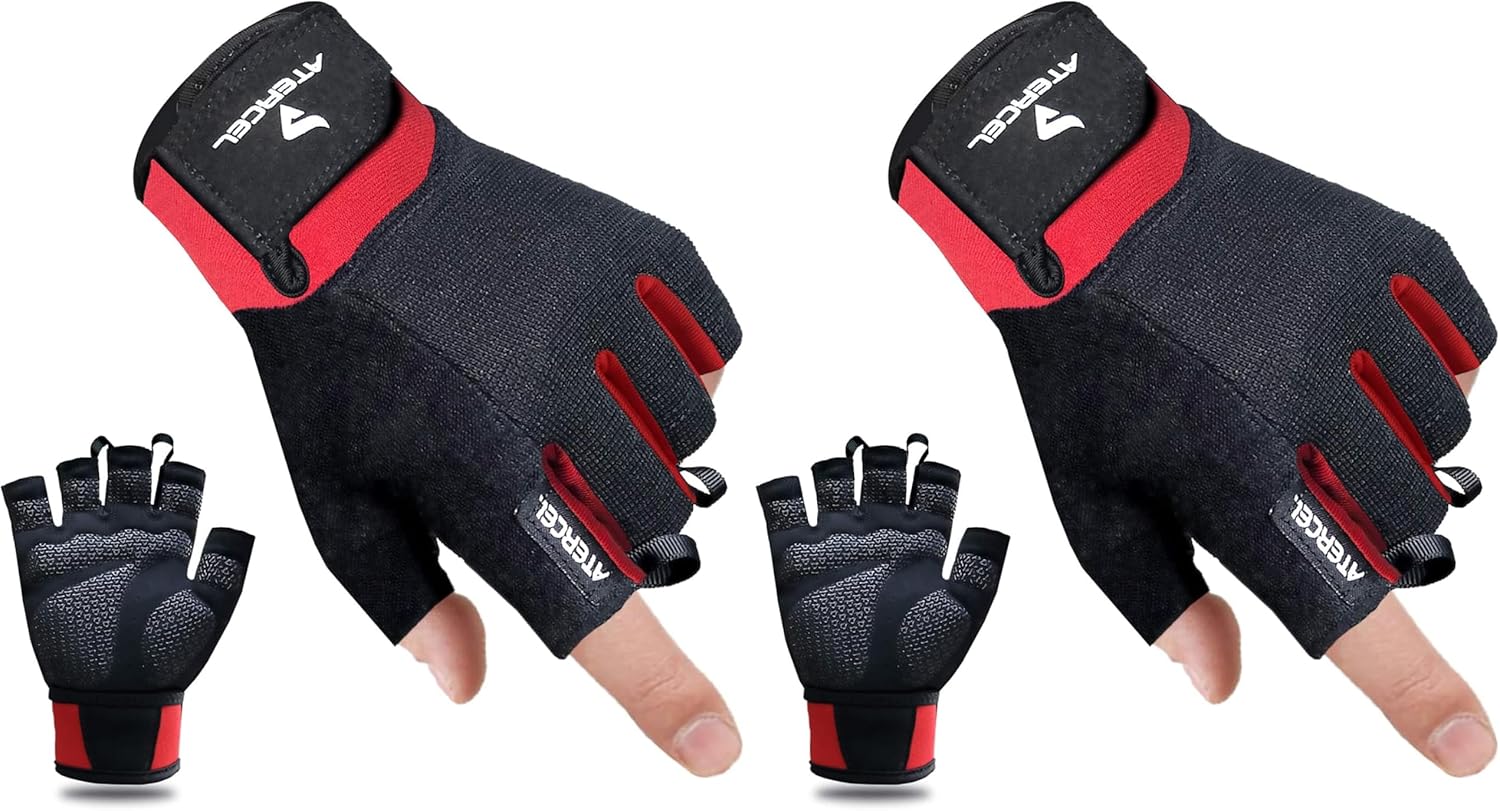 ATERCEL Workout Gloves for Men and Women, Exercise Gloves for Weight Lifting, Cycling, Gym, Training, Breathable and Snug fit