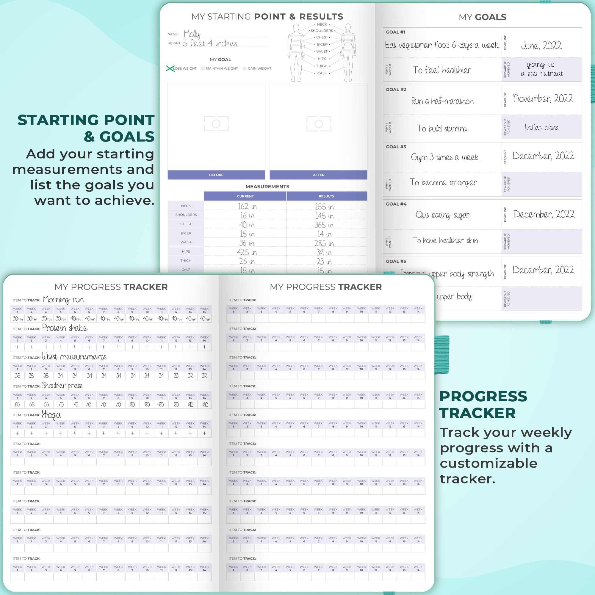 WELLTH HOUSE Fitness & Food Journal Planner - Wellth House