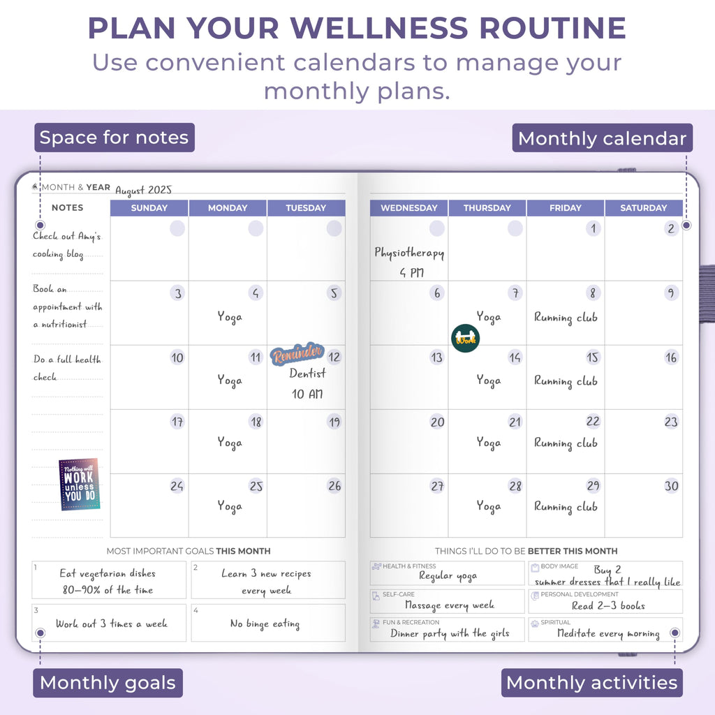 Clever Fox Fitness & Food Journal – Nutrition & Workout Planner for Women & Men – Diet & Gym Exercise Log Book with Calendars, Diet & Training Trackers - Undated, A5 Size, Hardcover (Grey)