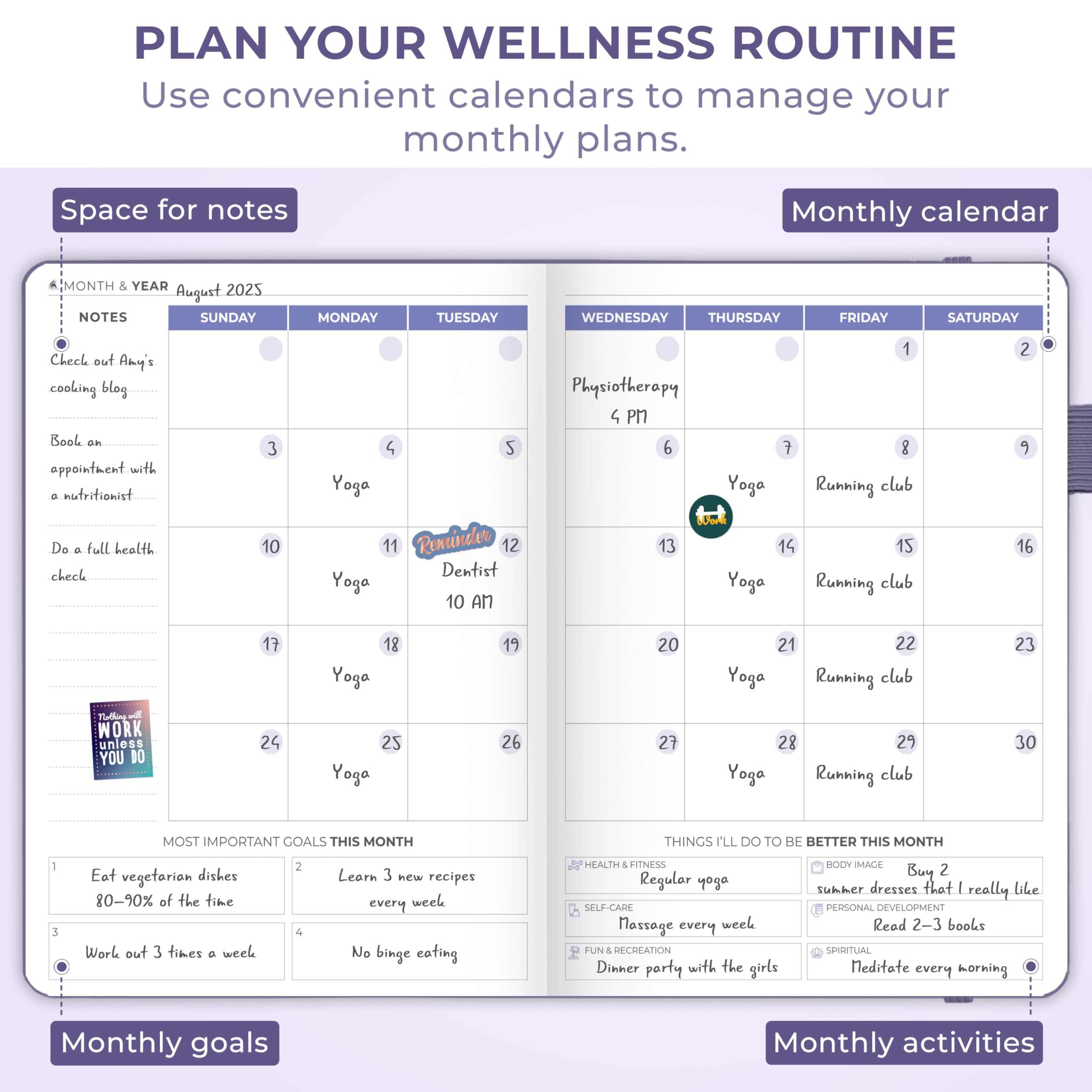 WELLTH HOUSE Fitness & Food Journal Planner - Wellth House