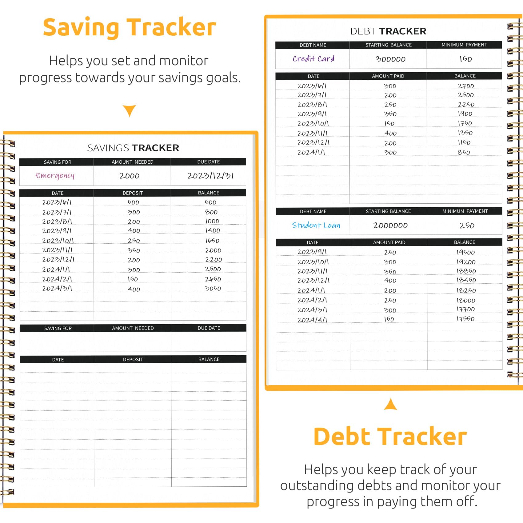 Budget Planner - Monthly Budget Book with Expense Tracker Notebook, Undated Bill Organizer & Finance Planner to Take Control of Your Money, Account Book to Manage Your Finances-Black