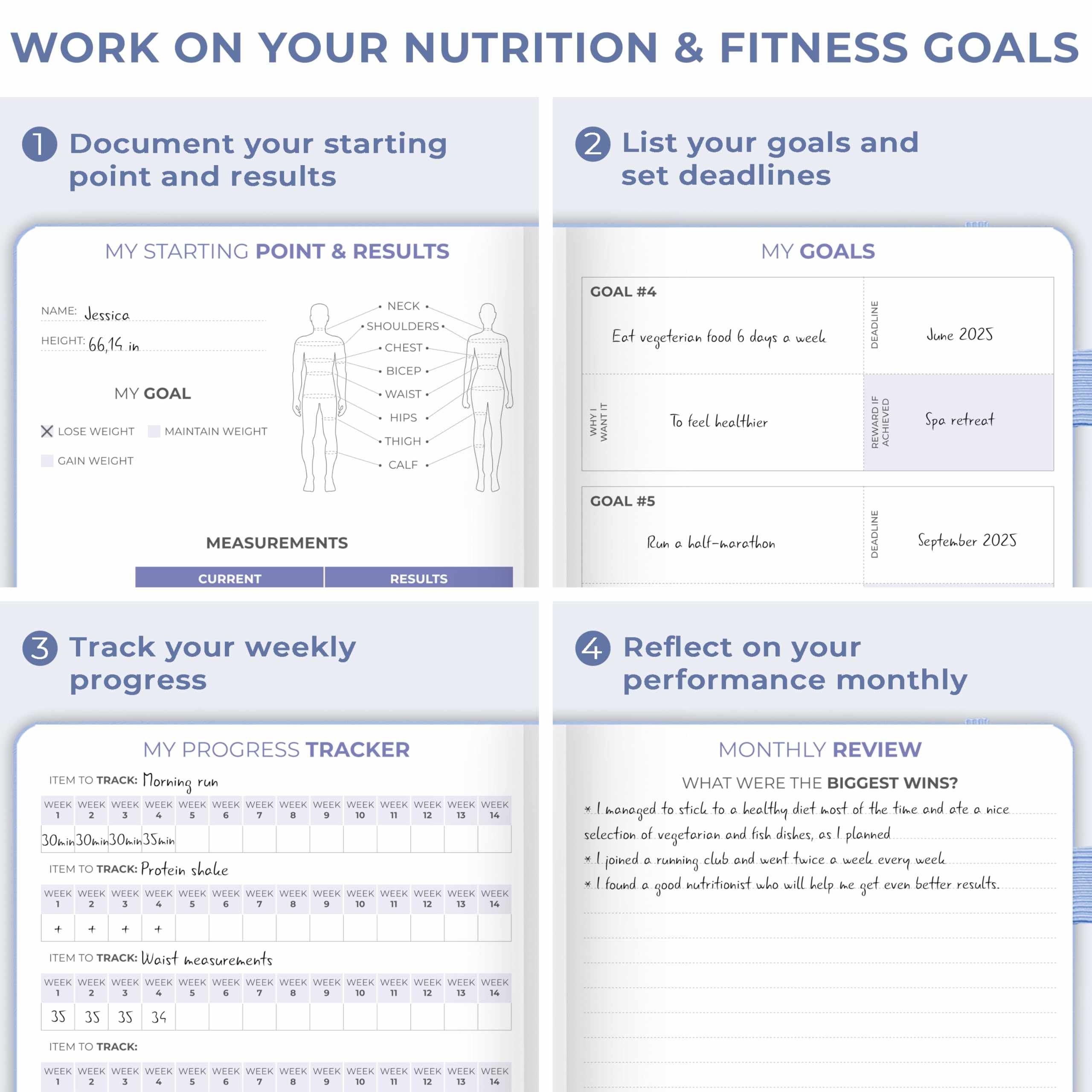 WELLTH HOUSE Fitness & Food Journal Planner - Wellth House