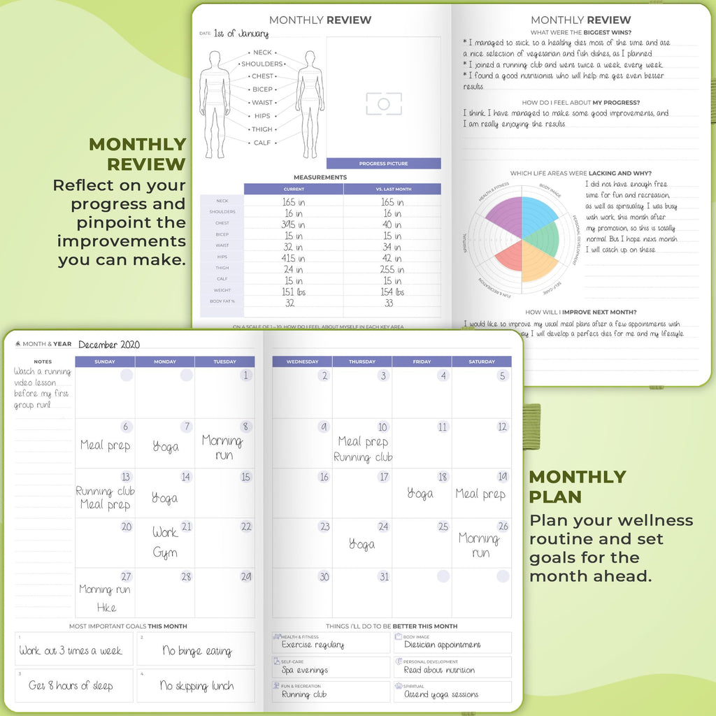 Clever Fox Fitness & Food Journal – Nutrition & Workout Planner for Women & Men – Diet & Gym Exercise Log Book with Calendars, Diet & Training Trackers - Undated, A5 Size, Hardcover (Grey)