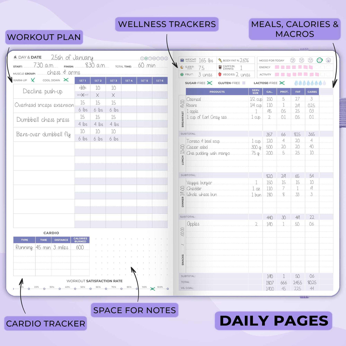 WELLTH HOUSE Fitness & Food Journal Planner - Wellth House