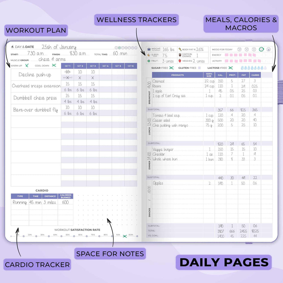 WELLTH HOUSE Fitness & Food Journal Planner - Wellth House