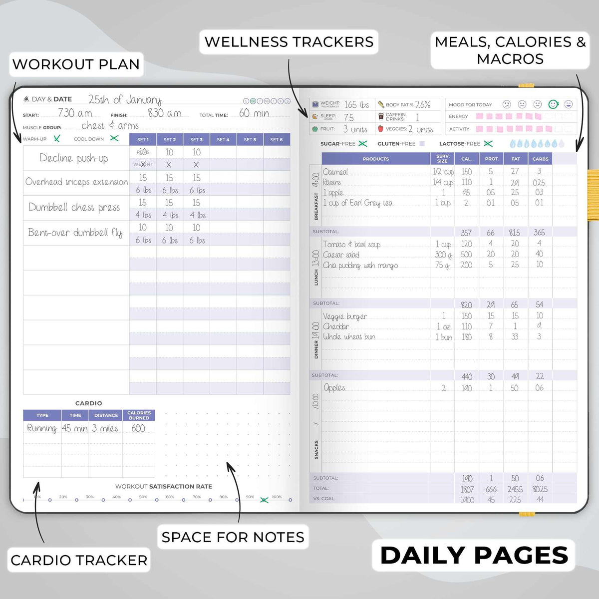 WELLTH HOUSE Fitness & Food Journal Planner - Wellth House