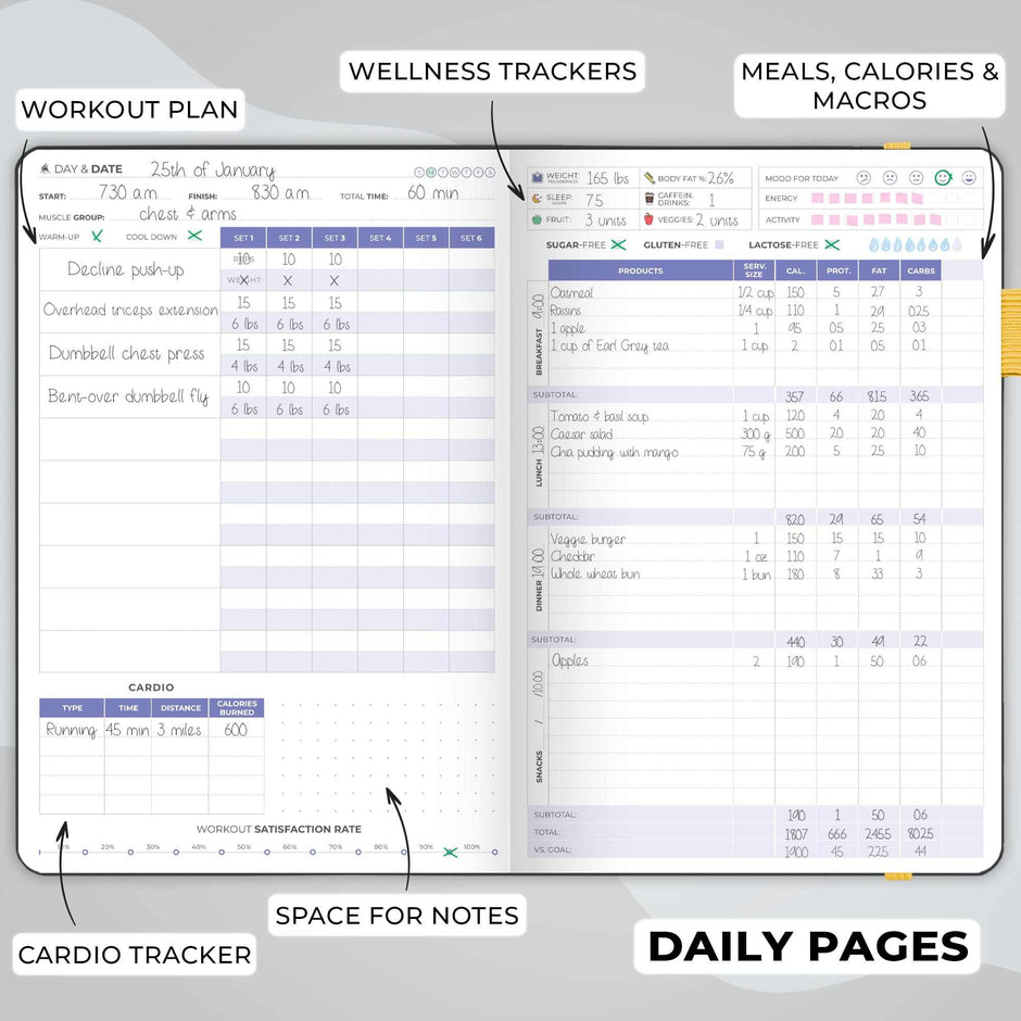 WELLTH HOUSE Fitness & Food Journal Planner - Wellth House