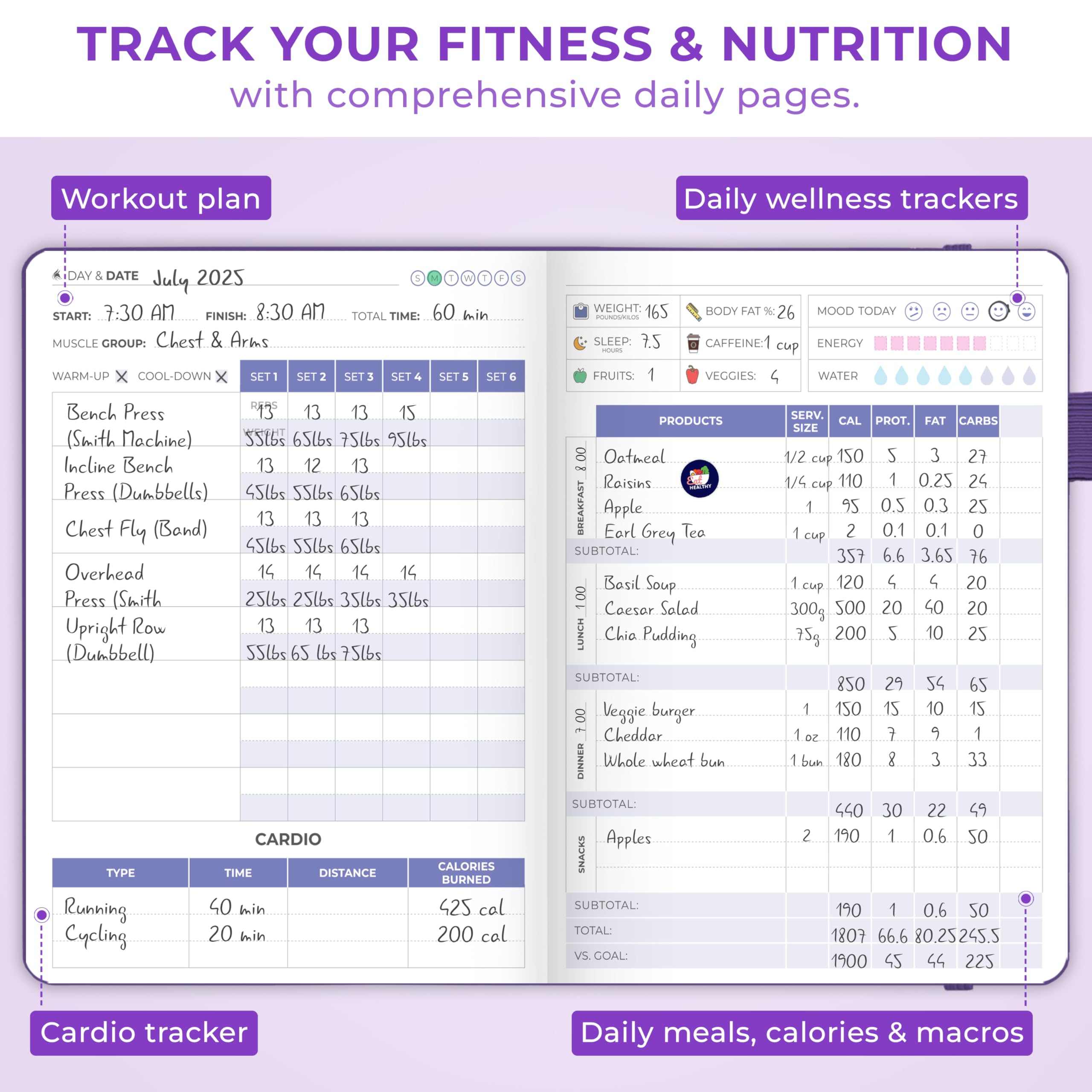 WELLTH HOUSE Fitness & Food Journal Planner - Wellth House