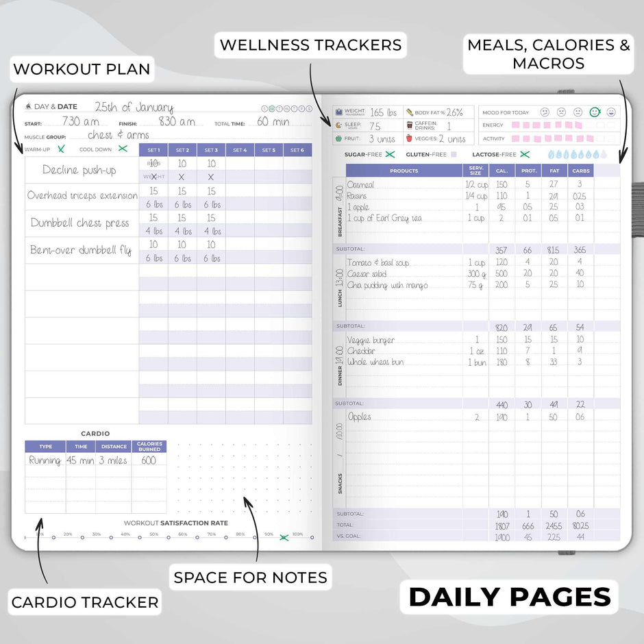 WELLTH HOUSE Fitness & Food Journal Planner - Wellth House
