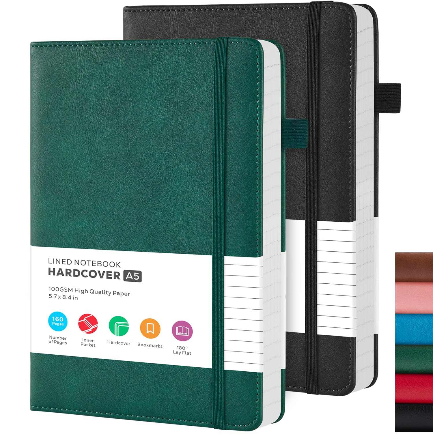 WELLTH HOUSE A5 Leather Hardcover Journal Notebook - Wellth House